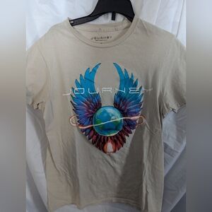 Graphic Short Sleeve Tee - Beige with Blue Winged Earth Design